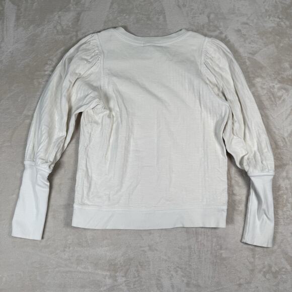 Apiece Apart Ivory Olimpio Sweatshirt Balloon Sleeve Top Women's Size Small - Picture 5 of 8